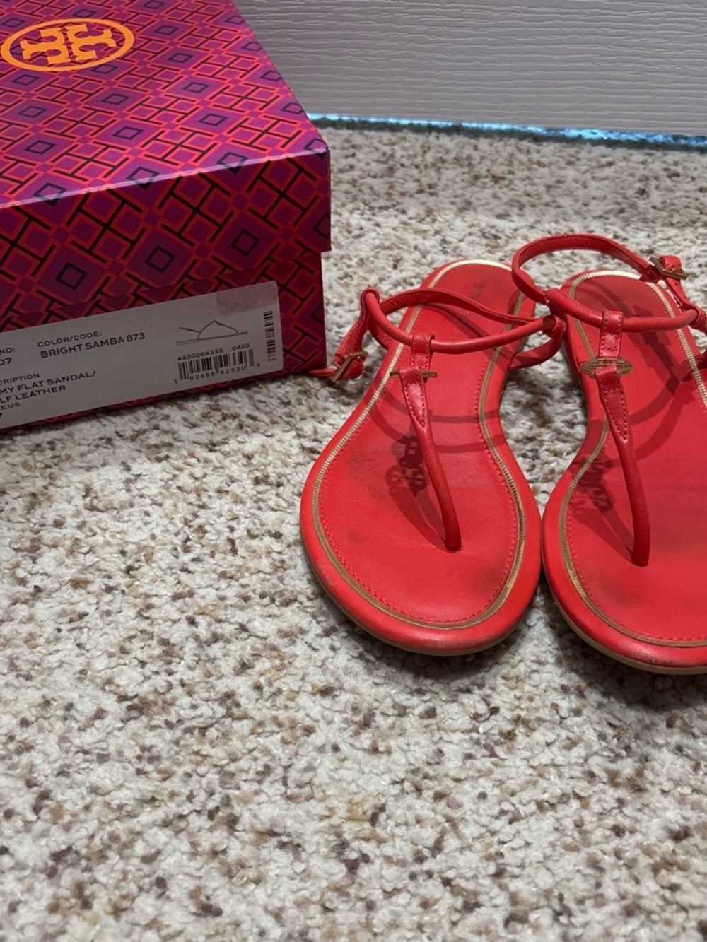 Tory Burch Bright Samba Red Miller Sandals